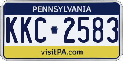 PA license plate KKC2583