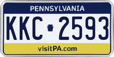 PA license plate KKC2593