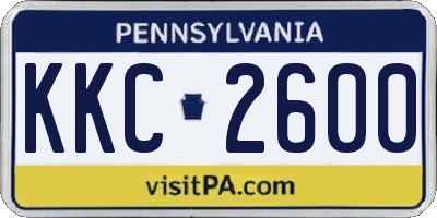 PA license plate KKC2600