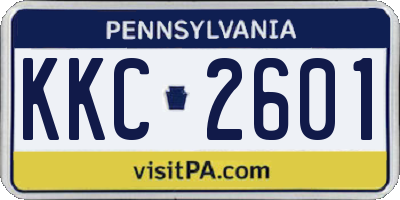 PA license plate KKC2601