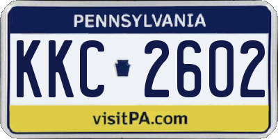 PA license plate KKC2602