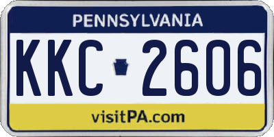 PA license plate KKC2606