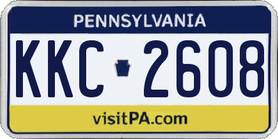 PA license plate KKC2608