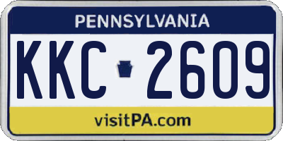 PA license plate KKC2609
