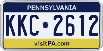 PA license plate KKC2612