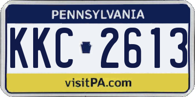 PA license plate KKC2613