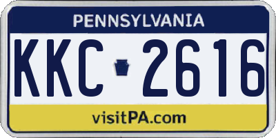 PA license plate KKC2616