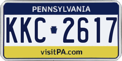 PA license plate KKC2617