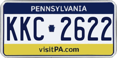 PA license plate KKC2622