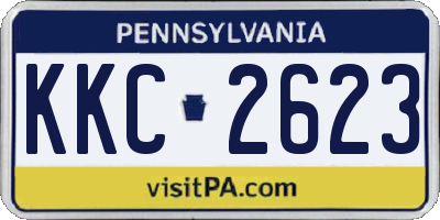 PA license plate KKC2623