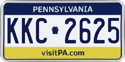PA license plate KKC2625