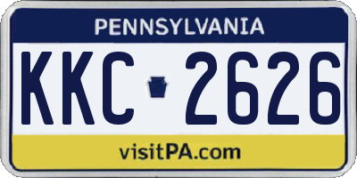 PA license plate KKC2626