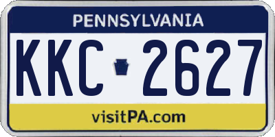 PA license plate KKC2627