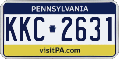 PA license plate KKC2631