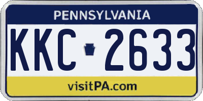 PA license plate KKC2633