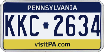 PA license plate KKC2634