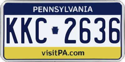 PA license plate KKC2636