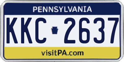 PA license plate KKC2637