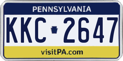 PA license plate KKC2647