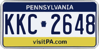 PA license plate KKC2648