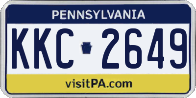 PA license plate KKC2649