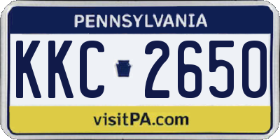 PA license plate KKC2650