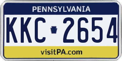 PA license plate KKC2654