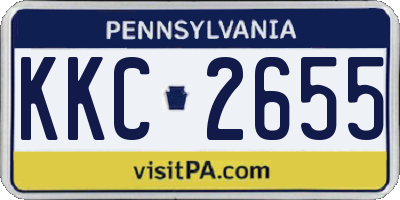 PA license plate KKC2655