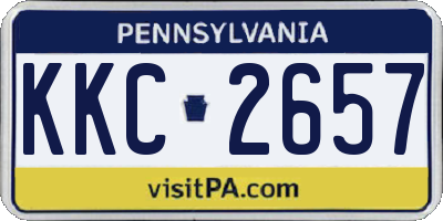 PA license plate KKC2657