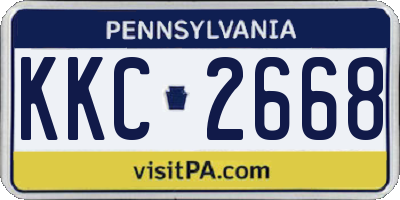 PA license plate KKC2668