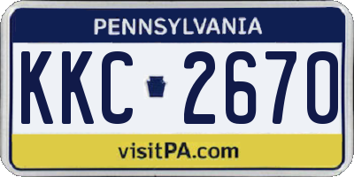 PA license plate KKC2670