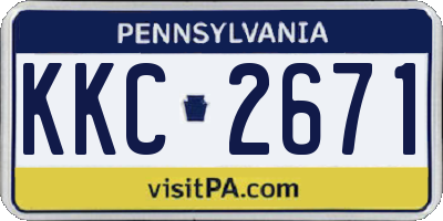 PA license plate KKC2671