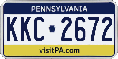 PA license plate KKC2672