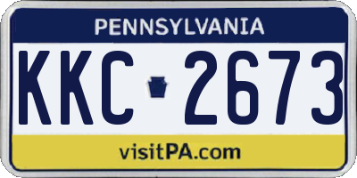 PA license plate KKC2673