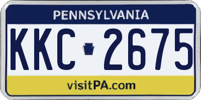 PA license plate KKC2675