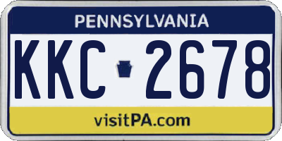 PA license plate KKC2678