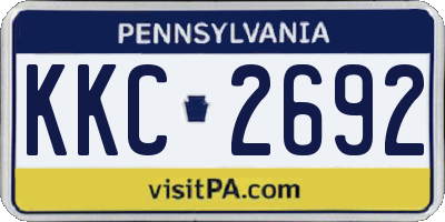 PA license plate KKC2692