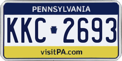 PA license plate KKC2693