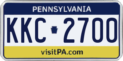 PA license plate KKC2700