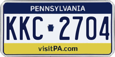 PA license plate KKC2704