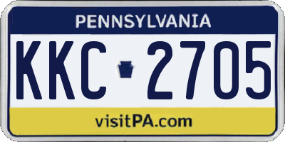 PA license plate KKC2705