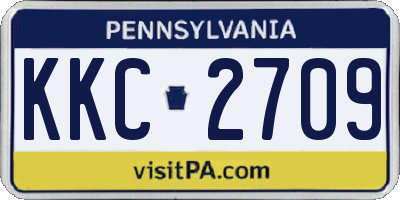 PA license plate KKC2709