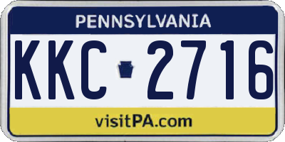 PA license plate KKC2716