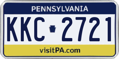 PA license plate KKC2721