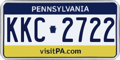 PA license plate KKC2722