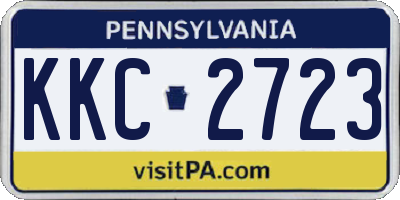 PA license plate KKC2723