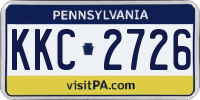 PA license plate KKC2726