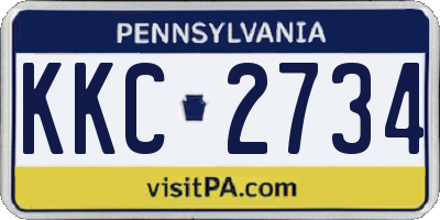 PA license plate KKC2734