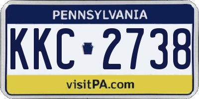 PA license plate KKC2738