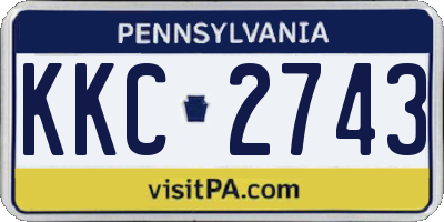 PA license plate KKC2743